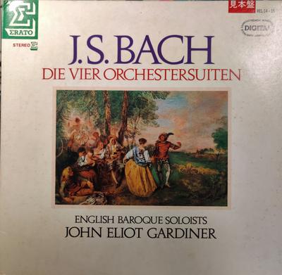 LP Record JOHN ELIOT GARDINER, ENGLISH BAROQU - J. S. Bach: Die Vier ORCHESTERSUITE REL1415PROMO ERATO 1983 Japan Obi Classical Used