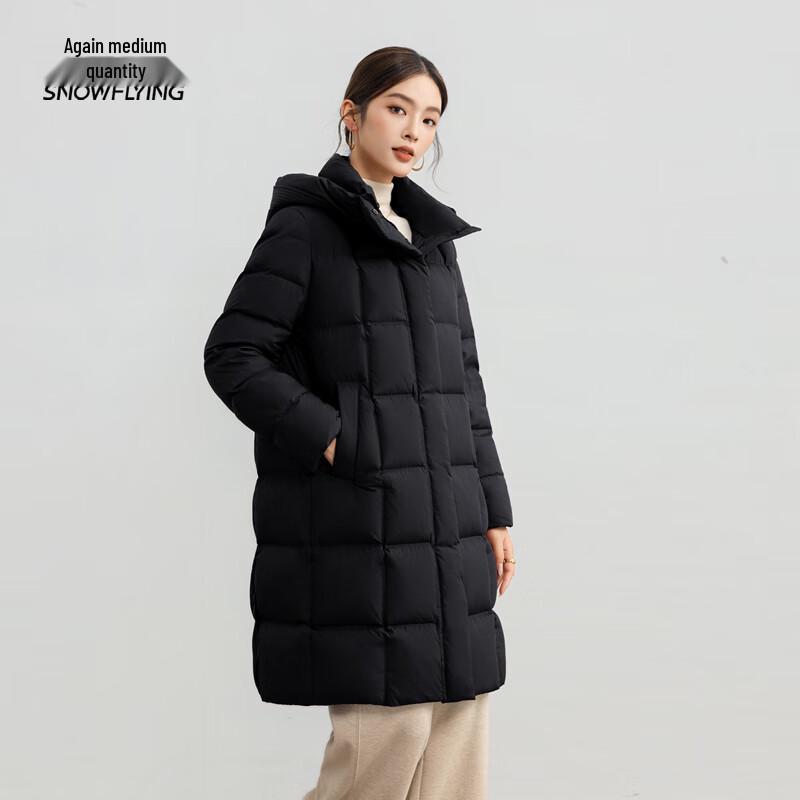 Xuezongfei Women's Mid-Length Hooded Down Jacket
