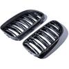 Left Right Glossy Black Carbon Fiber Dual Slats Kidney Grille Grill Compatible with 2011-2013 BMW E92 E93 325i 328i 335i 2-Door LCI, For E92 E93