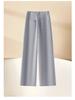 Women's Loose Autumn Winter Straight Leg Red Casual Pants - Slimming Wide-Leg Banana Shaped Sweatpants
