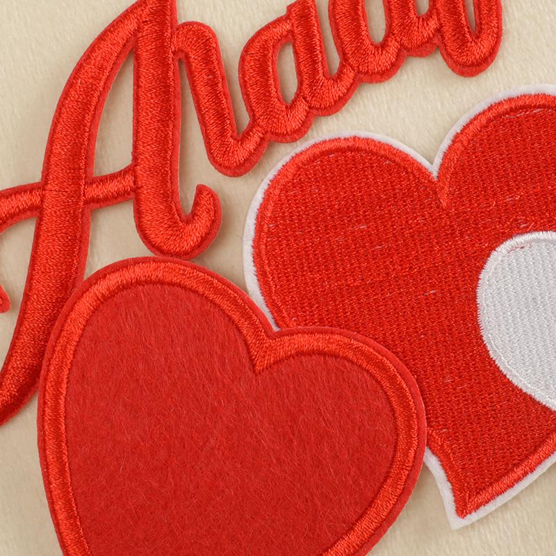 Embroidery Clothing Accessories DIY Shoes and Hats Bag Accessories Love English Embroidery Sticker Adhesive Patch Cloth Sticker
