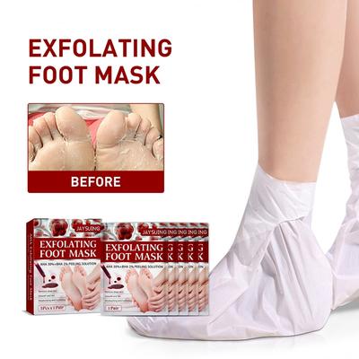 5 paia maschera esfoliante per i piedi ringiovanimento degli acidi della frutta rimozione dei calli scrub Aha 30% + Bha 2% peeling liscio idratante salute