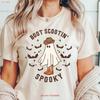 Boot Scootin Spooky Sweat T Shirt Cute Halloween Cowboy Ghost Western Vintage Soft Casual Top For Everyday Wear