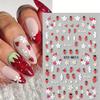 5D Cute Strawberry Nail Art Decals Summer Fruits Cherry Simple Daisy White Flowers Adhesive Sliders Stickers for Nail Manicures Tips