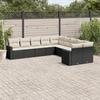 VidaXL Garden Lounge Set with Cushions 10 Pcs, Patio Sofas, Patio Furniture Set, Outdoor Furniture, Black 3219496