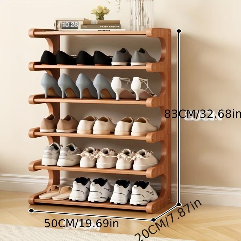 

Вместительная обувница - Многоярусный деревянный и бамбуковый ящик для хранения, Вмещает несколько пар обуви, Отдельно стоящий обувной шкаф коричневый