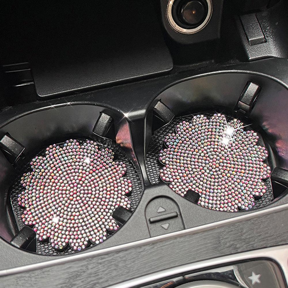 1PCS Diamond Car Coaster Slot na vodní kelímek Protiskluzová podložka Držák na pohárek Podložka do auta Gadget Bling Příslušenství do auta pro