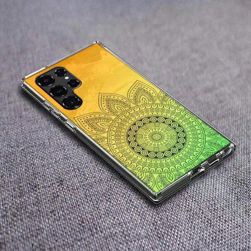 

Mandala Chakra Yoga Clear Phone Case for Samsung Galaxy S21 Plus S24 S23 S20 FE S22 S26 Ultra S25 Edge TPU Capa Cases Cover Shoc Samsung S24 Plus