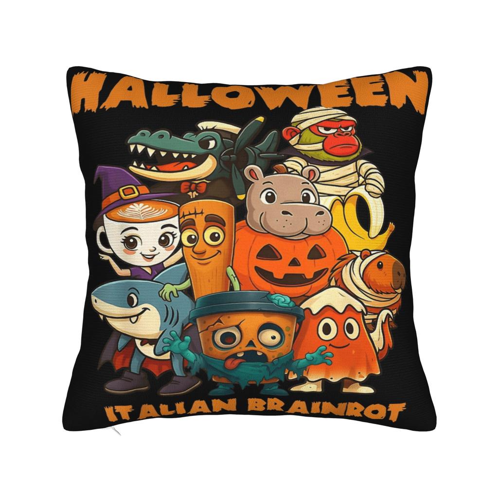 Watermeloni Crocodili Brainrot Fusion Italian Meme Pillowcases Cute Funny Pillow Case For Couch Sofa Bedroom Comfy Pillow Cover