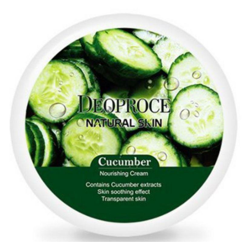DEOPROCE Natural Skin Cucumber Nourishing Cream 100g – Hydrating Face Cream for Fresh, Healthy-Looking Skin