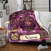 Golden Milestone Celebration Blanket Personalized Name Soft Warm And Versatile For Sofa Bed Office And Travel Machine Washable Comfortable In All