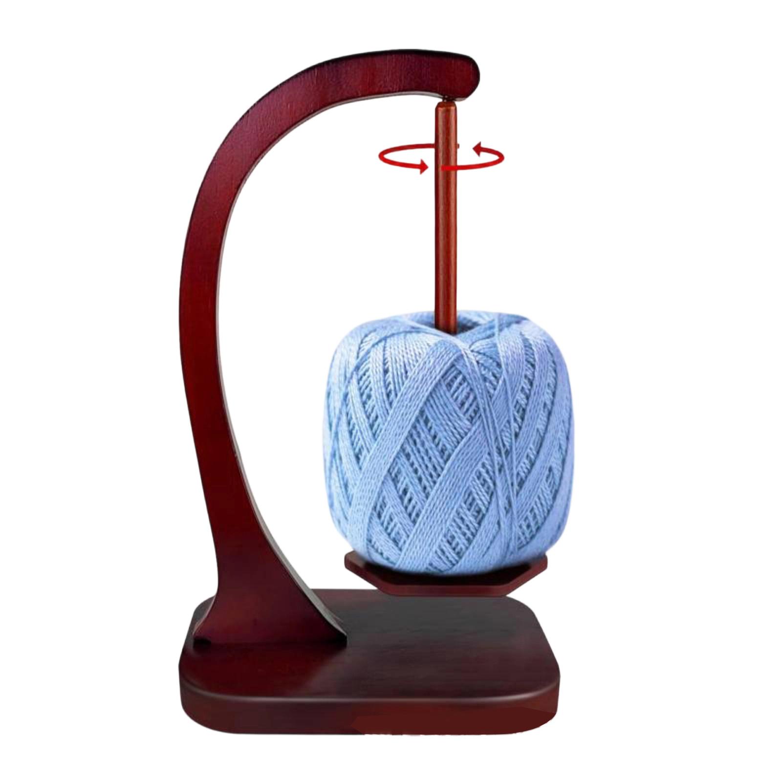 Wooden Yarn Spool Rotating Stand, Desktop Handmade Weaving Yarn Holder, Wood Free-rotating Square Yarn Rack.