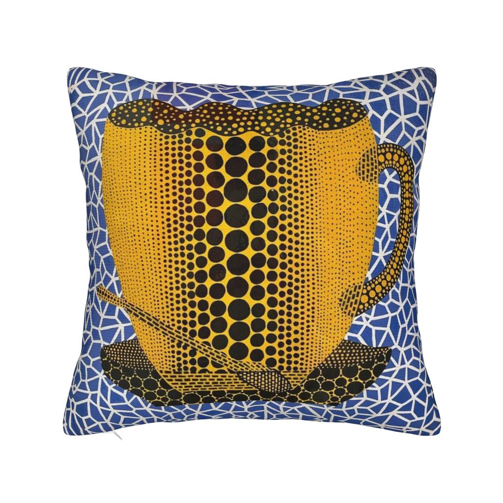 Yayoi Kusama Art Square Pillow Case Polka Aesthetic Cushion Cover Vintage Zippered Decorative Throw Pillow Case Cover for Seat