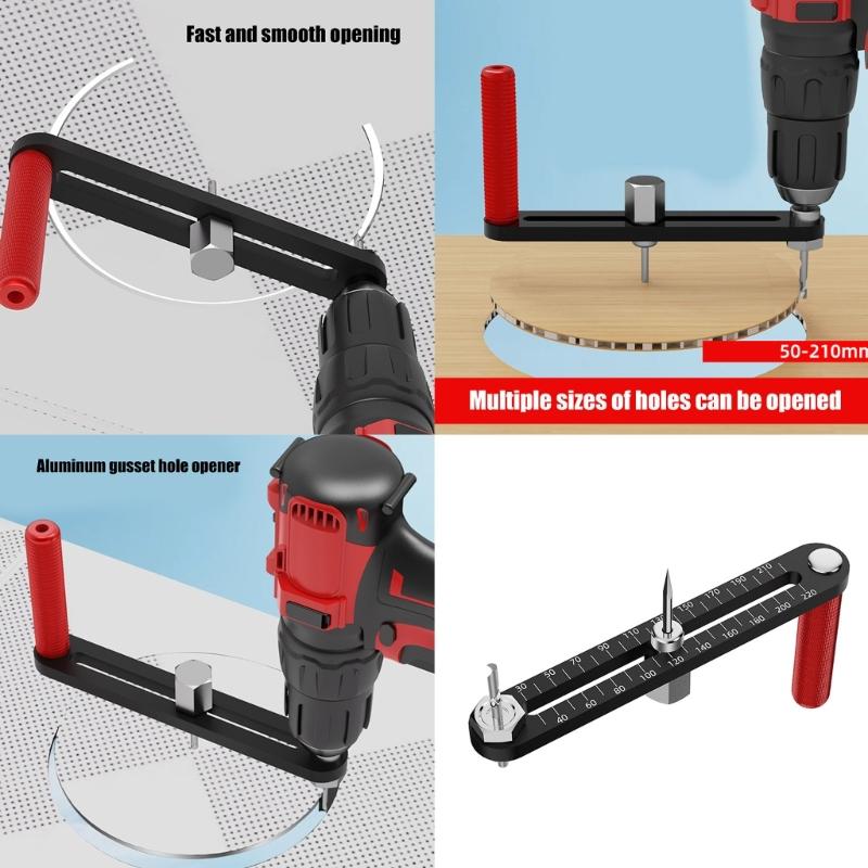 Extendable Thin Guide Compass Circle Cutter with Metricss and Imperials Scales for Accurate Woodworking Standard Cutter