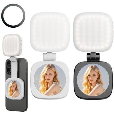 Magnetic Phone Selfie Light Pocket Light with Mirror Folding LED Phone Fill Light Portable Selfie Light for Live Streaming Vlog