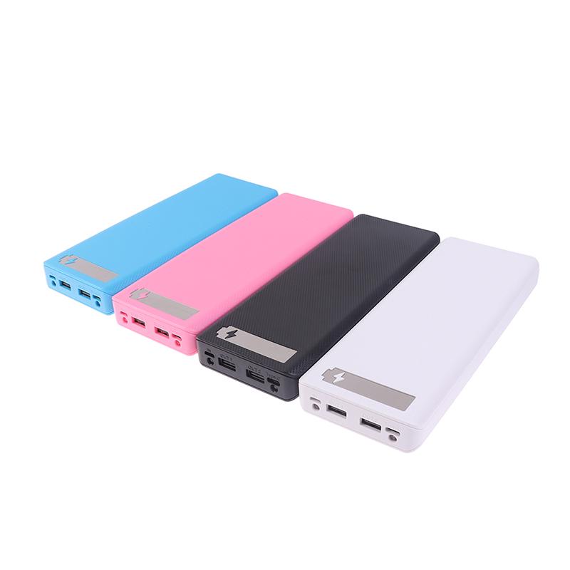 Dual Usb Diy Lcd Display 10X18650 Battery Case Power Bank Shell Charger Box