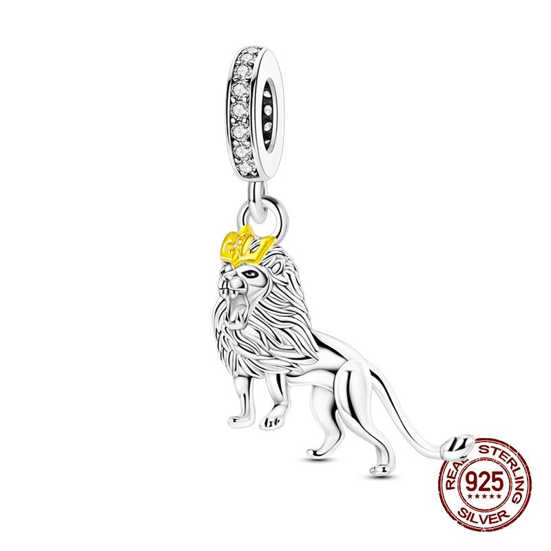 New Copper Fashion Dinosaurs Cats Dog Lions Animal Charms Beads Fit Pan Original Bracelet Diy Birthday Jewelry For Women