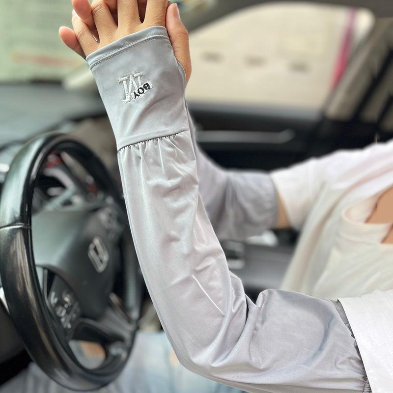 Men's Summer UV Protection Ice Silk Arm Sleeves for Outdoor Sports, Driving, and Cycling