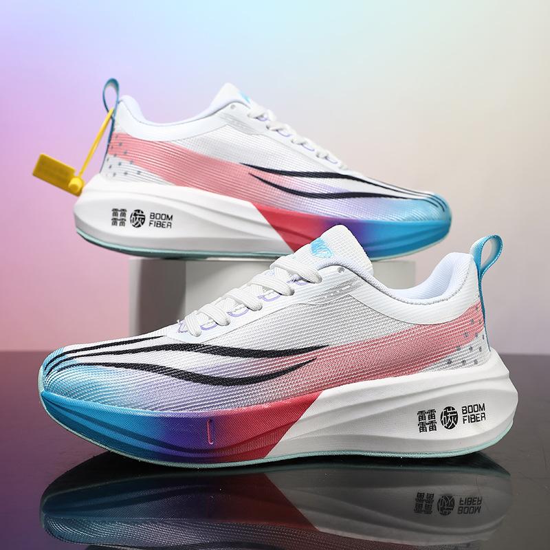 Summer running shoes men's and women's marathon training shoes mesh racing race sprinting sports shoes soft sole shock absorption