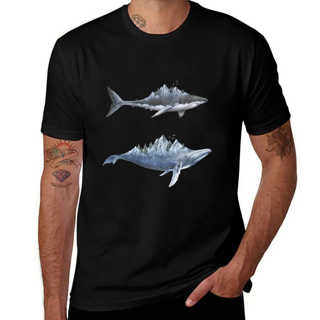 Shark And Whale Tshirt Quick Dry Outdoor Sports Tshirt