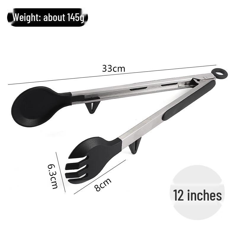 Zhishi Stainless Steel Silicone Food Tongs with Stand