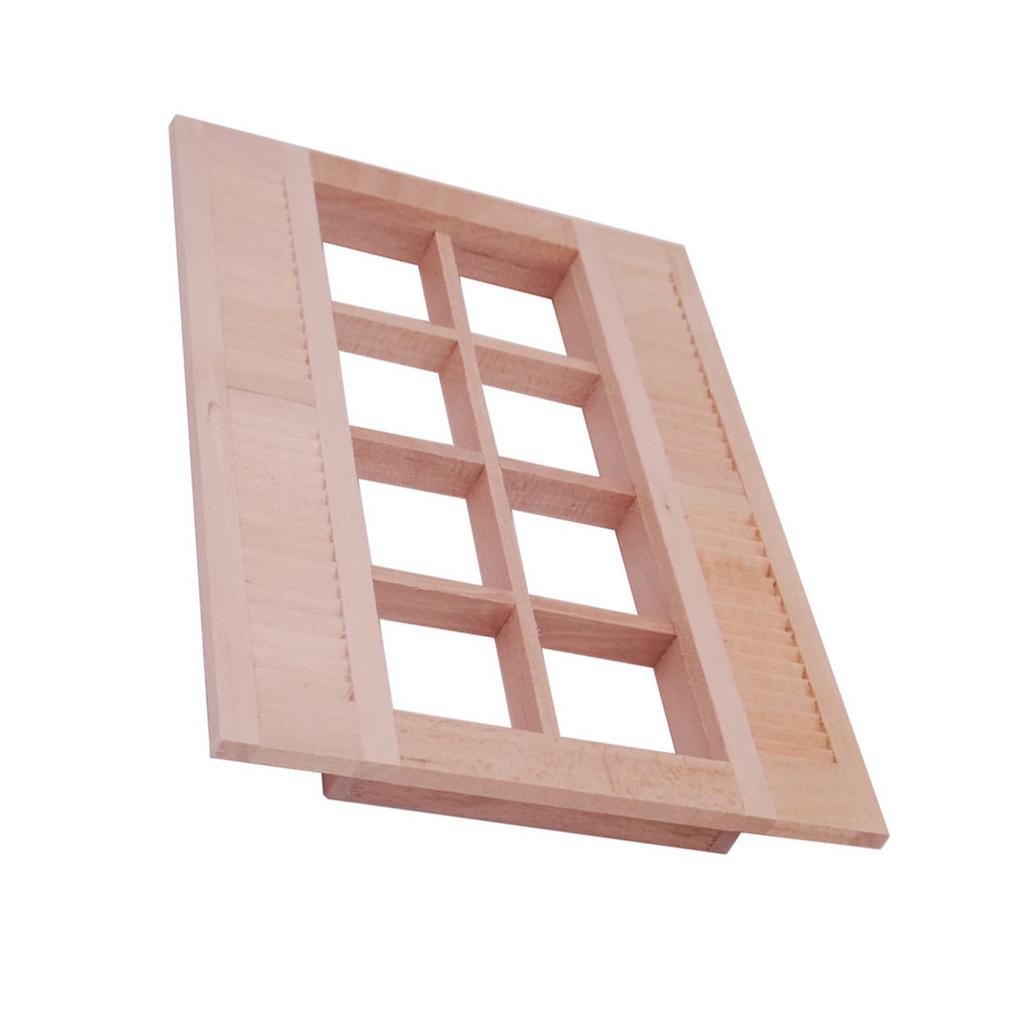 Miniature Wooden Shutter Blinds For Dollhouse Scene Display Accessories 1/12 Scale Craft Model Home Display Decoration