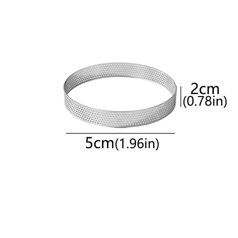 Perforated Round Tart Ring Stainless Heat-Resistant Steel Tart Ring Mold Baking DIY Dessert Cake Mousse Metal Molds