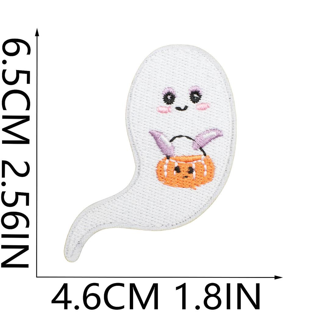 Ghost Embroidery Cloth Sticker Halloween Piao Ghost Patch Sticker Festive Atmosphere Dress Up Embroidery Label Pumpkin Spider Web