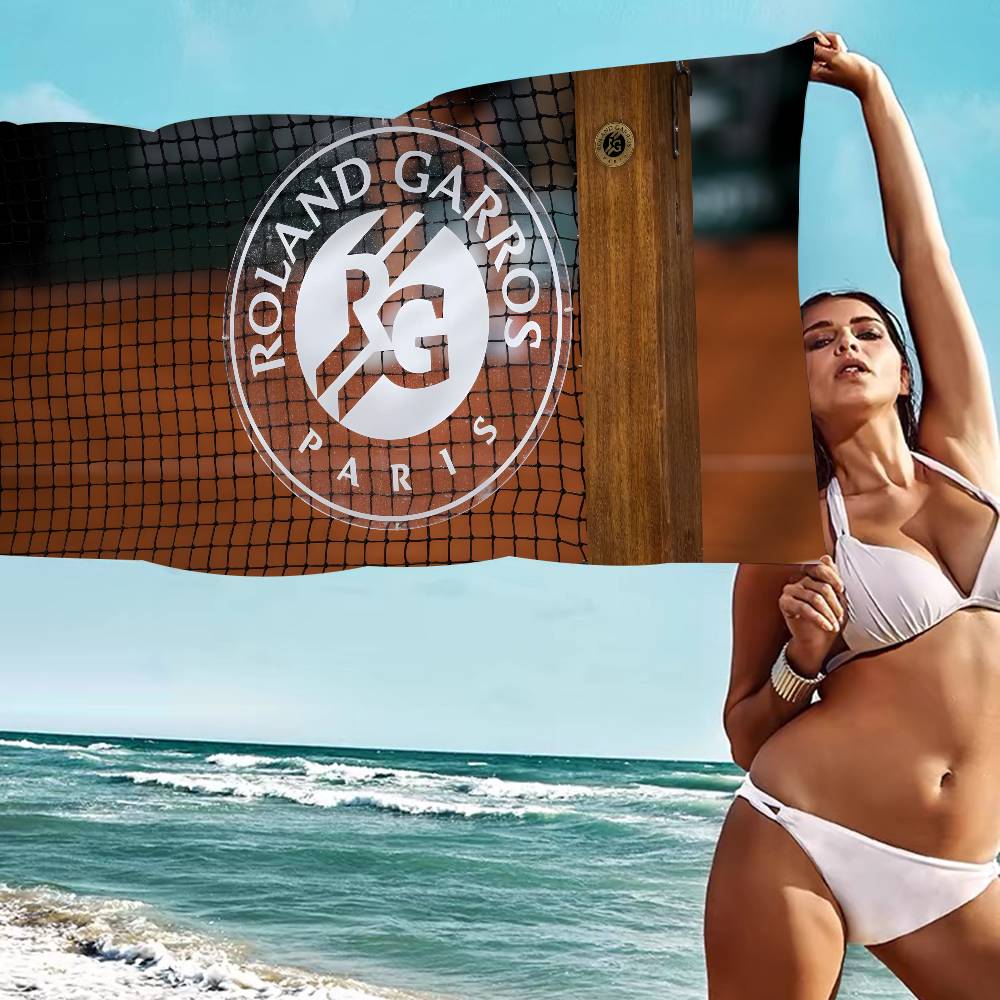 Roland Garros Logos Mode Mikrofaserdecke Schnell trocknende Strandtücher Übergröße Druck Super saugfähige Pooltuchdecke