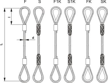F-TYPE WIRE ROPE SLING 10MM 2MB - ZW 10 2M
