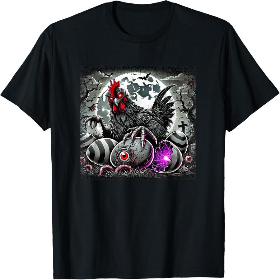 

Evil Demon Chicken Dark Horror Moonlight Scene T-Shirt XXXXXL чорний
