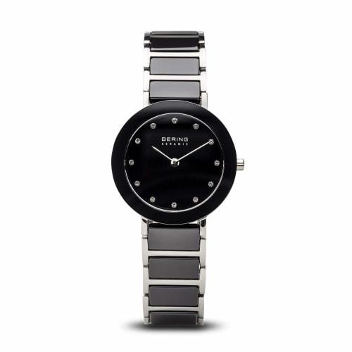

BERING Women s Analog Quartz Ceramic Collection Watch with Stainless Steel/Ceramic Strap and Black and Silver Sapphire Crystal Link Belt (11429-742).
