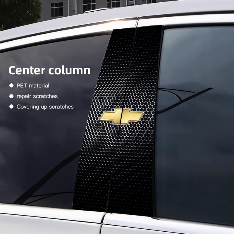 2Pcs Car B-pillar Sticker Door Center Pillar Anti-Scratch Decals For Chevrolet Corvette Montana TrailBlazer Silverado Traverse