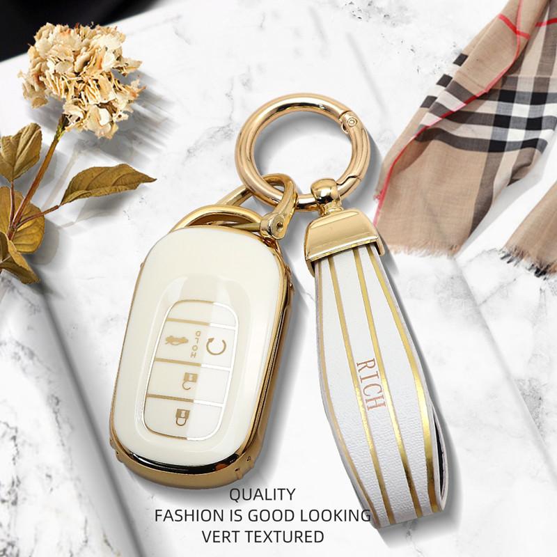 New Arrival Luxurious Remote Key Case Cover For Honda Civic 11 Accord Vezel 2022 Protective Shell Keychain Car