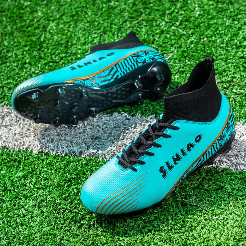 Football Shoes   Men's Large-scale Football Shoes Long Nail Anti-slip and Wear-resistant TPR Artificial Corthop Outdoor Children's Football Shoes
