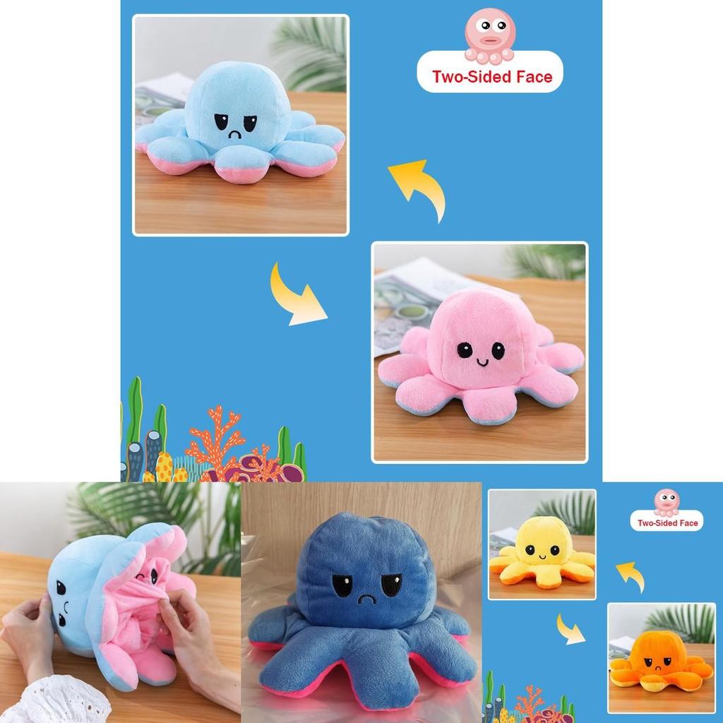 Ultra-soft Double-sided Octopus Plush Toy With Realistic Expressions For Endless Fun
