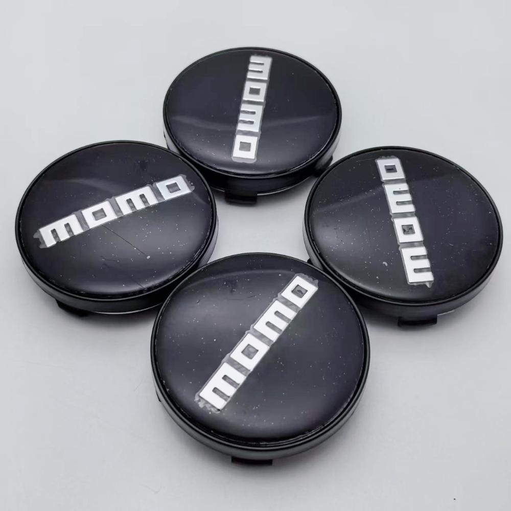 COY1 4pcs 60mm Car Wheel Center Caps With MOMO Badge Logo Rim Hubcaps Cover MOMO Emblem Styling Accessories for VW BMW Subaru Honda