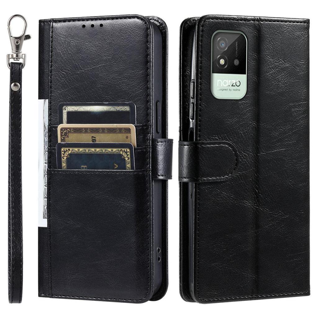 Cover for Realme Narzo 50i Retro PU Leather Flip Wallet Phone Case Multi Card Slots