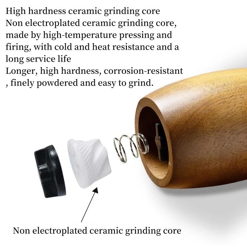 New Acacia Wood Pepper Grinder Nordic Western Restaurant Spice Shaker Solid Wood Sea Salt Grinder Bottle Pepper Mills Seasoning Jar