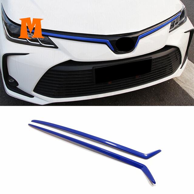 Carbon/Black/Blue/Red For Toyota Corolla Sedan - Accessories Car Front Head Center Grille Fence Decor Strip Cover