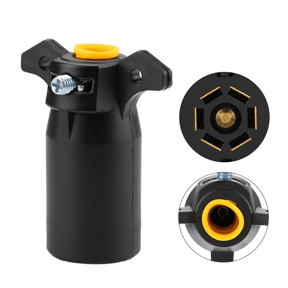 7 Pin Round Trailer Towbar Towing Plug Adapter Connector 12V US Plug