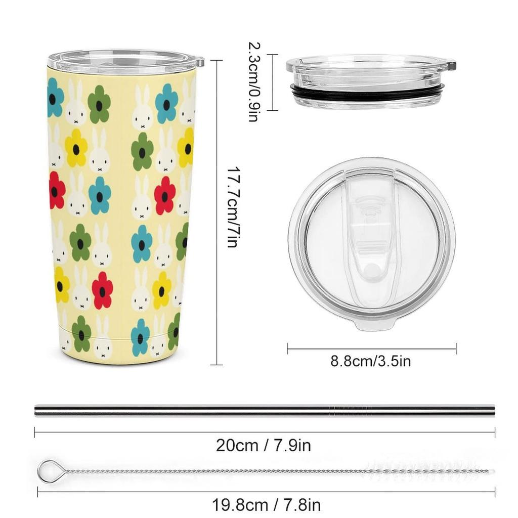 Miffy Coffee Convenience Store Direct Stainless with Character Goods Tumbler, Mug, Cup, Cup, Insulated, Drinking, Steel, Lid, Portable, Straw, 600ml,