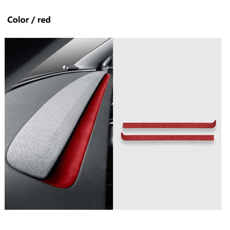 For New Model 3 + Highland 2025 Car Instrument Panel Decoration Plate Sticker Suede Protection Car Interior Accessories