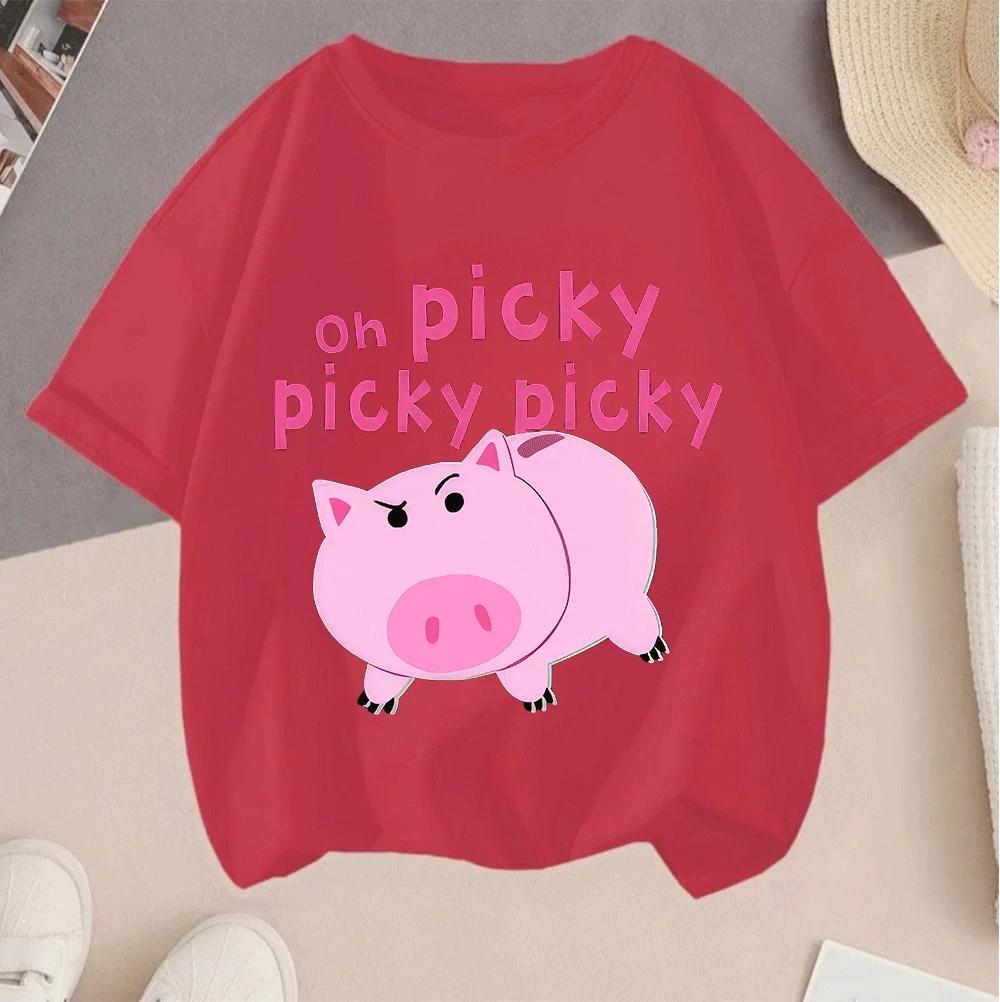 2026 Toy Story Cartoon Hot Sale 2D Print Casual Summer Short Sleeve Tops For Teenagers Boys Girls
