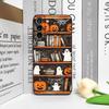 Halloween Kürbis Geist Bücherregal Buch Handyhülle für Google Pixel 9A 8A 7A 6A 7 PRO 8 9 Pro XL 4G 5G Silikon Weiche Hülle Schale