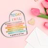 2D Flat Heart-Shaped Acrylic Colorful Affirmations Desk Decor Plaque, Suitable for Wall Decoration, Porch, Room, Villa, Accents Home, Hallway, or Work