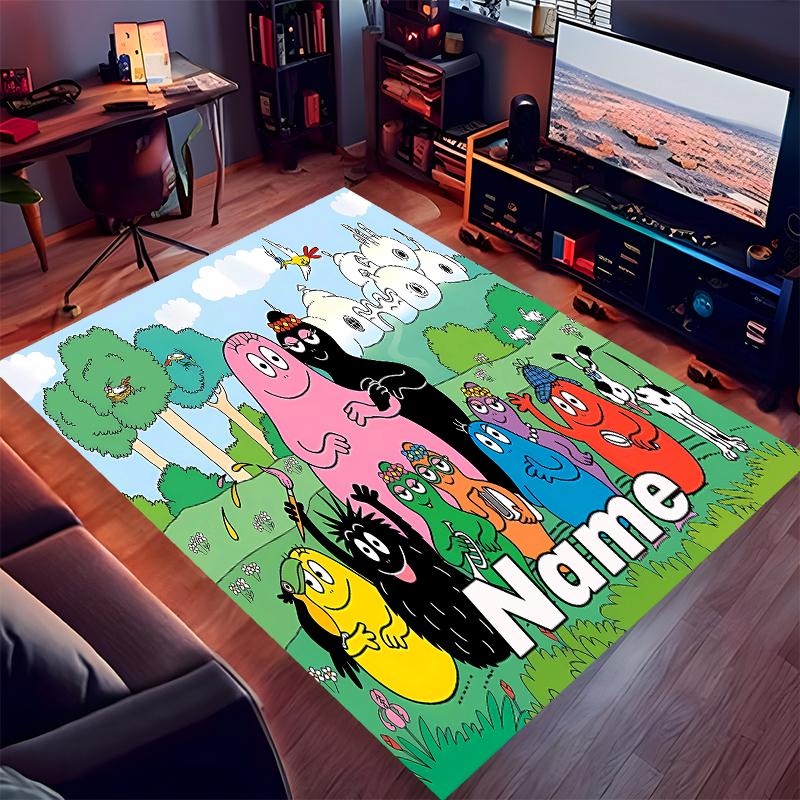 Custom personalization Barbapapa Print Area Rug - Soft, Washable Non-Slip Indoor Mat,Living Room,Home&Office Decorative Rug