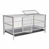 Heavy Duty Stainless Steel Poultry Cage Large Chicken Coop with Trough and Rainproof Cover Perfect for Farming and Livestock