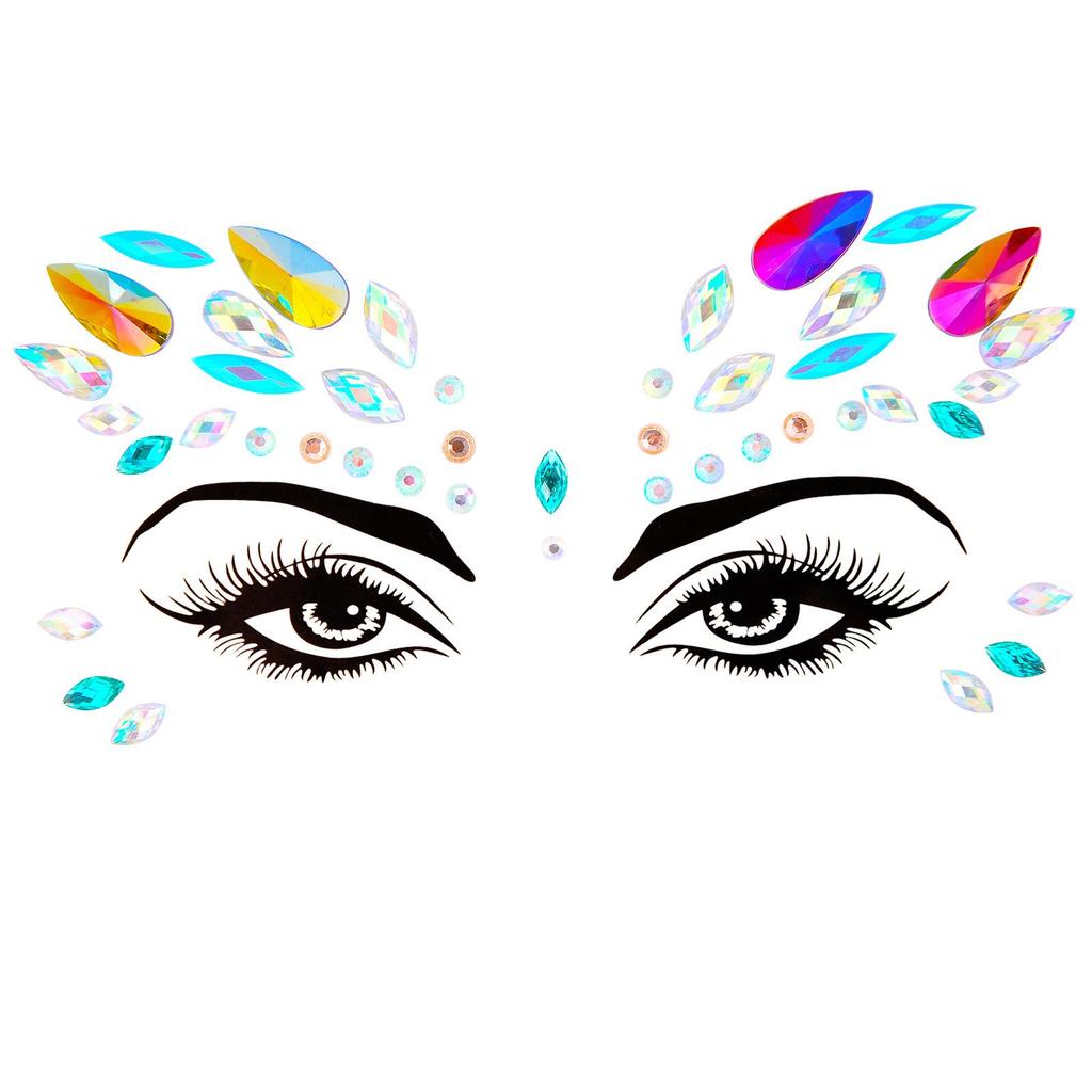 Crystal Tattoo Sticker Glitter Eyeliner Eyebrow Makeup Face Eyes Diamond Temporary Tattoo Rock Rhinestone 3D Eyeliner Stickers