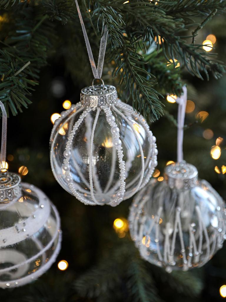 8cm Acrylic Transparent Christmas Tree Ornament Ball